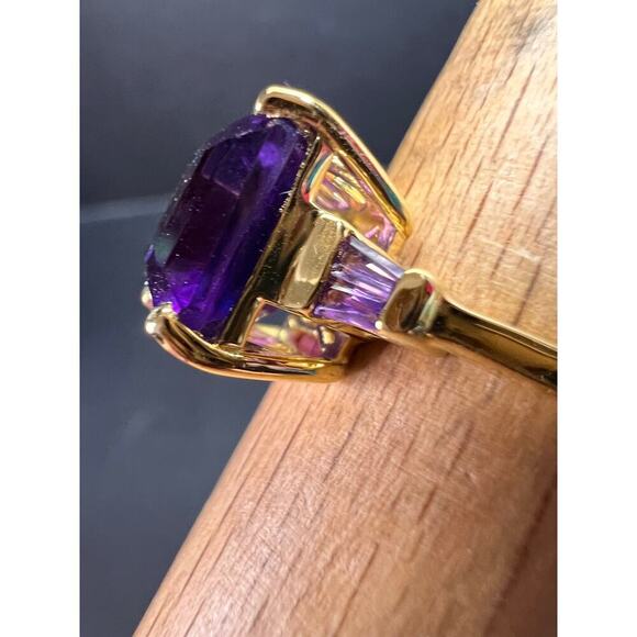 NEW African amethyst ring in vermeil yellow gold size 9 - Picture 16 of 16